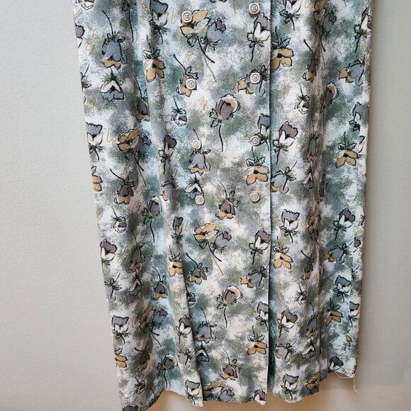 Vintage handmade floral button front dress / M - Picture 5 of 9